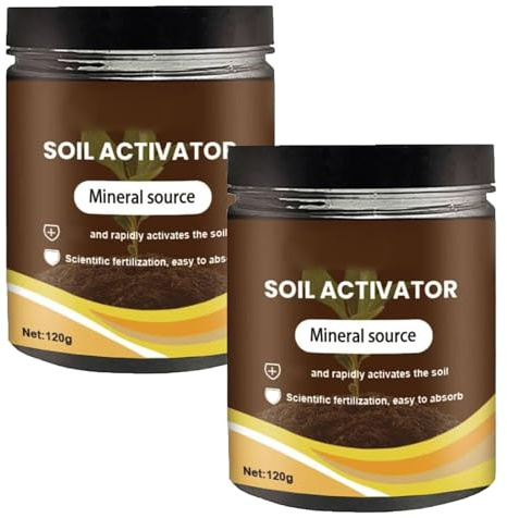 Abono orgánico activador para suelos, acondicionador de suelo y fertilizante para el crecimiento de las raíces, que potencia la vitalidad de las plantas en parterres, macetas y césped (2 Pcs)