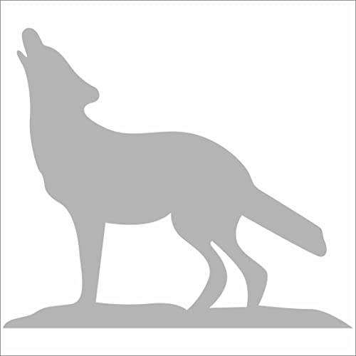 JINTORA - Autoaufkleber Tuning - Auto Aufkleber - Wolf - 115x99 mm - Auto Aufkleber - Bus - Fenster - Heckscheibe - Camper - wetterfest - Outdoor Sticker Auto Deko LKW - Tuning Selbstklebend - Silber