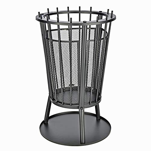 Feuerkorb mit Funkenschutz Terassenfeuer Gartenfeuer Feuerstelle rund mit Bodenplatte, Terassen Garten Feuer Korb