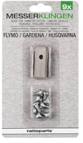 Ratioparts 9 Messerklingen passend für Husqvarna Robomow 1-Loch inkl. Schrauben, Grau