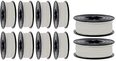 PLA Filament 1,75mm 3D Drucker oder Stift 10 er Set 10x 1Kg weiss weiß