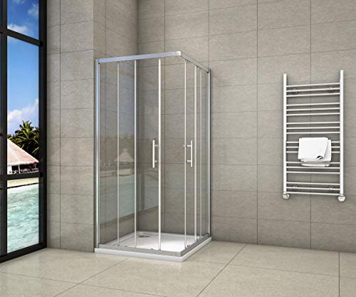Box Doccia angolare 70x110cm vetro 2 ante una fissa ed una scorrevole | AICA ITALY