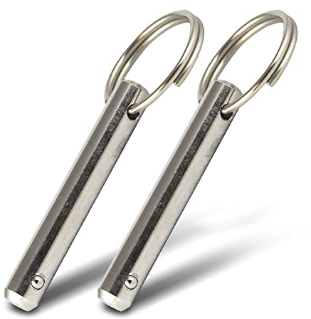 PROTECH 2 Stück Steckbolzen mit Kugel Sicherungsbolzen 6,3x35mm rostfreier Edelstahl A2 Bolzen mit Kugelsicherung und Ring Splintbolzen Schnellspannstifte