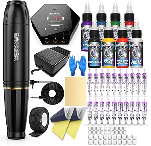 Wormhole Tattoo Penna Kit Cartuccia Macchina Del Tatuaggio per Principianti Rotary Tattoo Pen Tipo Macchina Kit Completo Tatuaggio Forniture WTK070