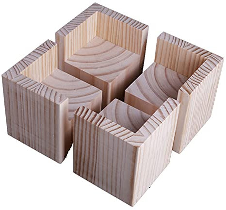 Die Höhe beträgt 5cm Möbelerhöher Betterhöhung Möbelerhöhung Tischerhöher Möbel Risers aus Holz Geeignet für Möbel, Deren Höhe Erhöht Werden muss,Tragende 400-500KG,4 Stück (7x7cm)