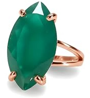 Bague En Onyx Vert Artisanal - Bague Marquise En Or Rose 14k - Bijoux En Onyx Pour Les Occasions Spéciales, Les Tenues Formelles Et Décontractées - Kit Cadeau Inclus