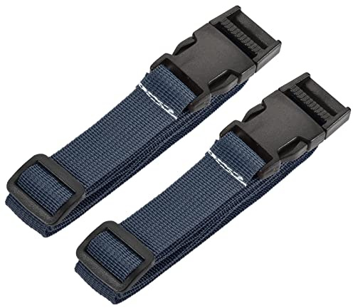 sourcing map Utility Strap with Buckle 1x40 Inch Polyester Quick Release Adjustable Belt for Travel Outdoor Bag Luggage Packing (Navy Blue, Pack of 2)