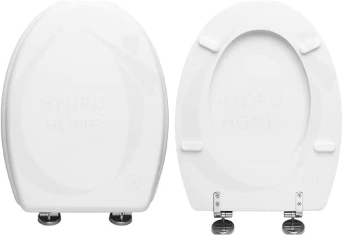 Copriwater Ideal Standard Tonda Compatibile, Tavoletta Wc In Legno Rivestito Con 2 mm Di Resina Con Cerniere Regolabili Fissaggio dall’ Alto,Copriwater Colore Bianco Sporco MADE IN ITALY
