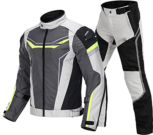 Hcclijo Herren CE-Schutzausrüstung, Herbst Winter, Motorradjacke, Hosenanzug, wasserdicht, kältebeständig, Kleidung