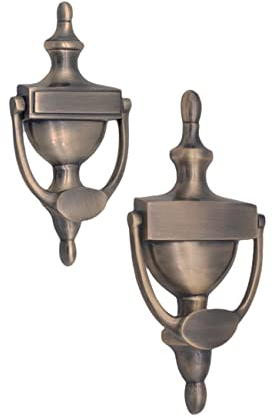 Urnen-Türklopfer aus massivem Messing, 15,2 cm oder 20,3 cm, antik, 15,2 cm