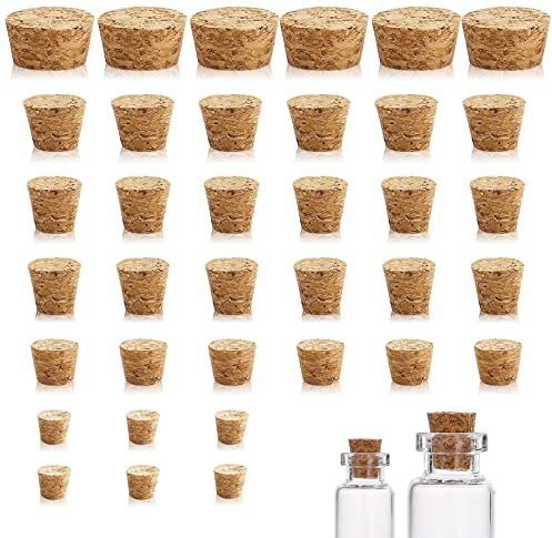Korkstopfen Konisch 36 Stück Korken Flaschenkorken Holz Kork 6 Größen Weinflaschen Konische Korkstopfen Korken Groß & Klein zum Basteln