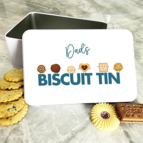 Father's Day Gift for Dad & Grandad - Rectangle Biscuit Tin - Airtight Cracker Tin for Cookies, Cake, Sweets & Treats