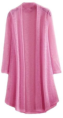 Bollrllr Sommer Lange Strickjacke Frauen Feste Beiläufige Lose Schal Outwear rose XXL