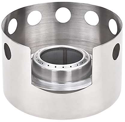 Karlak Accesorio para estufa, portátil, resistente al viento, estufa de acero inoxidable, estufa de alcohol