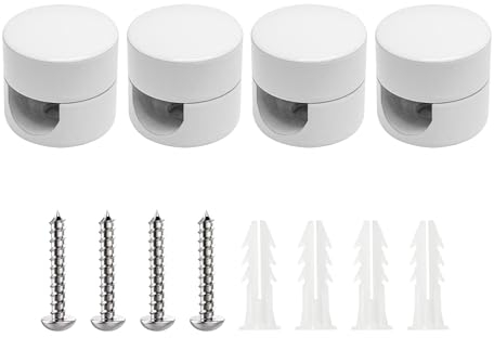 smartect Decentratore da Parete e Soffitto in Alluminio per Cavi [4 Pezzi, Bianco] Gancio da soffitto con viti e tasselli, Supporto in superficie per il tuo progetto fai-da-te