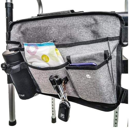 BDJSN Rollstuhltasche, wasserdichte Seitenwandertasche, Seitliche Aufbewahrungstasche Für Rollstühle, Zubehörtasche Für Rollstuhlarmlehnen, Doppelseitige Gehhilfetasche