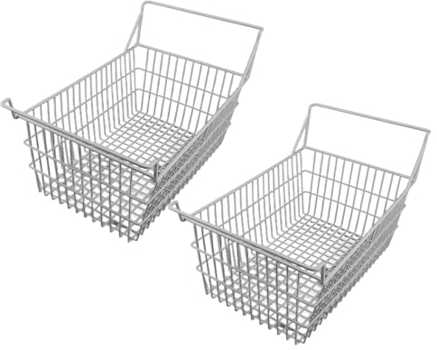 Syrisora 2 Stück Gefrierkörbe die Gefriertruhe, Draht-Aufbewahrungskörbe, Haushalts-Draht-Aufbewahrungskörbe, Organizer mit Hohen und Niedrigen Griffen den (50 x 27 cm / 19,7