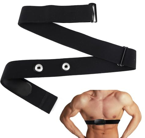 hoeslaw Pulsmesser-Brustgurt Ersatz für Polar H10, verstellbare Länge 65-95 cm, wasserdichte Brustgurte, kompatibel mit Polar H10 H9 H7 Scosche Wahoo Orange Theory Garmin HRM (schwarz), Schwarz