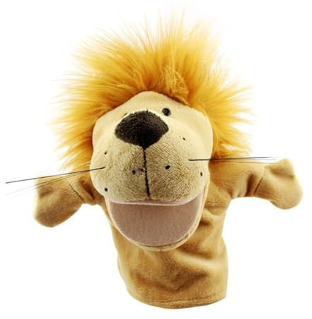 iSpchen Plüsch-Handpuppe für Babys, Löwe mit beweglichem Mund, kuschelweich und lehrreich,#06