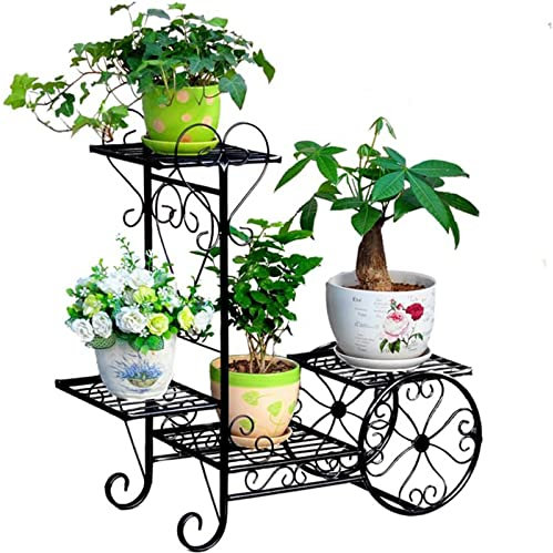 DDNGEJ Upgrade-Blumenregal, europäisches Schmiedeeisen-Pflanzenregal, Autoform, Blumengestell, mehrschichtig zusammengebaut, Balkon, Innenboden, Blumenständer, Pflanzenständer