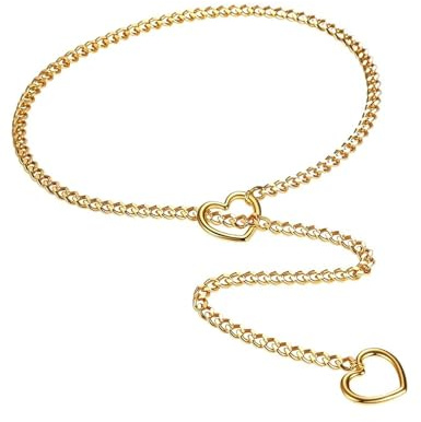 Herz Slip Chain Choker, Verstellbare Lariat Y-Slip Kette, Gold Herz Gliederkette, Damen Choker Kette Für Jeden Anlass