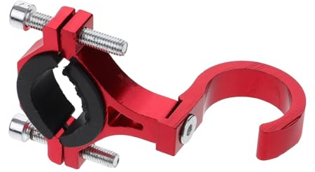 BESPORTBLE Motorradhelmhaken Aluminiumlegierung Rot ohne Bohren Mehrzweckhaken für E-Bike Lenker Elektroroller Aufhängung Tasche Fahrradzubehör