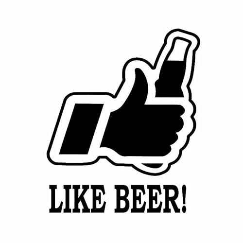 JIFENLI Car Sticker 11.6CM*13.8CM Like Beer Car Sticker Safety Vinyl Decal Fuel Black/Silver