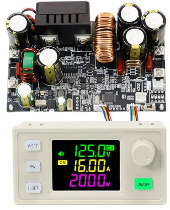 DC Buck Converter, 12V-140V to 0.5V-125V DC-DC Step Down Module CVCC Adjustable Buck Voltage Converter with LCD Controller