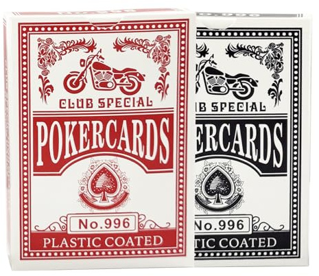 Luoqun88 Playing Cards & Poker Cards – 2 Pack Plastic Red & Blue Decks