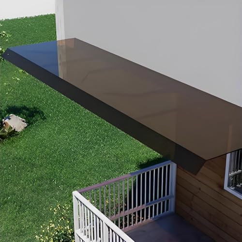 Marquise de porte exterieur,auvent porte d'entree,auvent,marquise de porte,auvent de terrasse,toit d'auvent,auvent marquise,auvent pour porte d'entrée,auvent latéral de voiture,auvent(Brown,80x240cm/3
