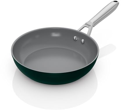 Ninja ZEROSTICK Ceramic Pro 24 cm Frying Pan, Scratch Resistant, Made PTFE-Free, All Hob Compatible, Green, CW30024UKGN