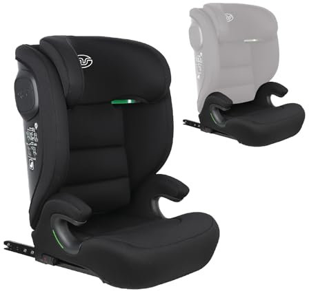 Ms BabyWorld BETA Seggiolino auto Isofix Gruppo 2/3 e convertibile in sollevatore, I-SIZE R129, Seggiolino auto per neonati e bambini, Cintura, universale, da 15 a 36 kg o 100-150 cm, nero