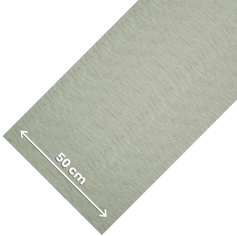 OLIVO.shop - Alfombra para cocina antideslizante y lavable, color liso efecto ratán, se vende por metros, alfombra para cocina con efecto ratán, color verde salvia, 50 x 400 cm