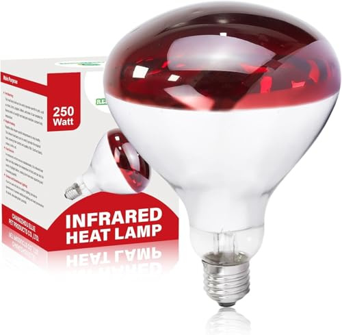 REPTI HOME 250W Infrarotlampe wärmelampe, R125 Rotlichtlampe Wärmelampe für Hühner 1 Stück, E27 Reptilien Terrarium Heizlampe für Hühnerfarmen, Säugetiere, Geflügel