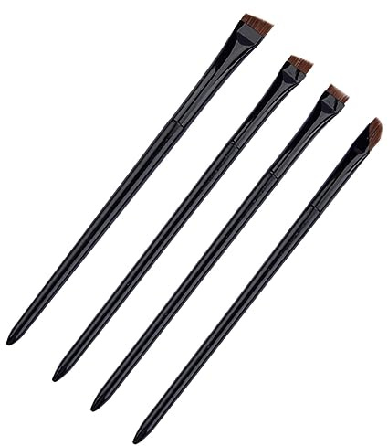 Veemoon Flacher Eyeliner-pinsel aus Nylon und Kunstfasern Abgeschrägter Augenbrauenpinsel Dünner Make-up-pinsel mit Geschenk für Frauen Kosmetik-augenpinsel Make-up-werkzeug