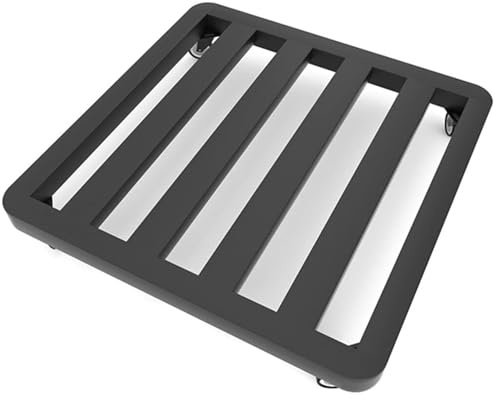 JingNian Supporto per Piante in Metallo con Ruote, Vassoio per Vasi e Fiori, Base Mobile Robusta per Interno ed Esterno, Design Elegante(Black,60x60cm)