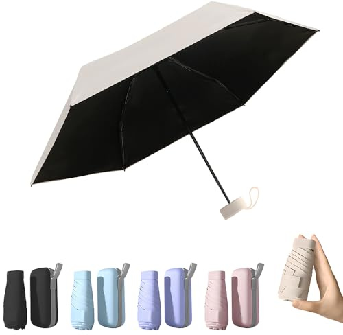 TOPSAIL Mini Umbrella for Travel, UPF 50+ UV Sun & Rain Protection, Compact 6k Folding Pocket Umbrella with Case for Purse, Backpack