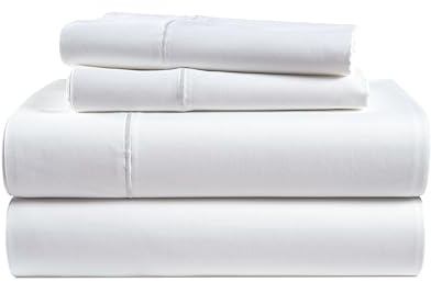LANE LINEN 100% Egyptian Cotton Full Size Bed Sheets, Soft & Comfy Luxury Hotel Style Thick Full Size Sheets, Fully Elasticized Reinforsed Seams No Pill Natural Cooling - White Sheets