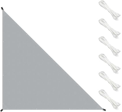 HENG FENG Vela Ombreggiante Triangolar 3x3x4,25m, Grigio | Tenda a vela per esterno con occhielli e corda inclusi, Protezione UV 95%, PES 160g/m² resistente per Giardino,Terrazza