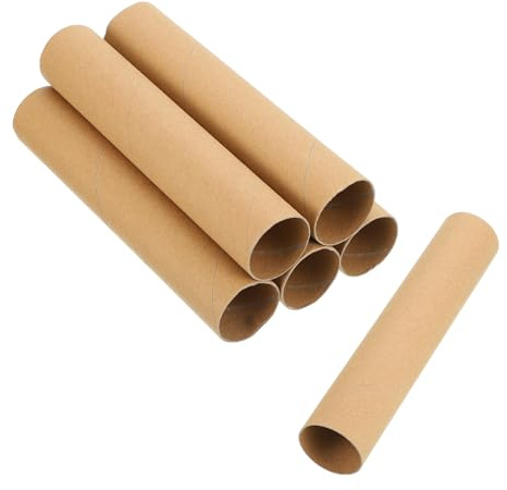 QUARKZMAN 6 Rotoli Di Cartone Per Artigianato, Rotoli Di Carta Igienica In Cartone Ondulato Per Pittura, Disegno, Materiali Artistici, Progetti Fai Da Te, 7.87x1.58 Pollici, Marrone
