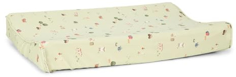 Little Dutch Wickelauflagenbezug - Abnehmbarer Bezug für Wickelauflage - Baby Überzug für Wickelunterlage aus Baumwolle - Wickelbezug für Wickeltisch - Little Farm grün (50x70 cm)