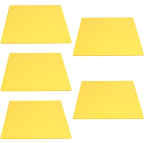 Felt Acoustic Panel Board 5pcs for Ktv Music Rooms Yellow | Self Adhesive Felt, Easy Installation, Sound Insulation, Simple Versatile Finish for Studio Walls and Interiors