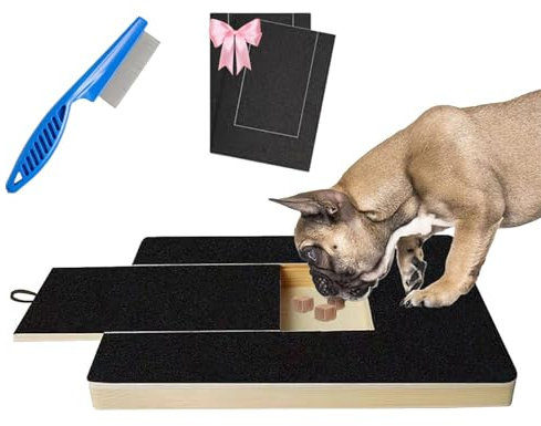 Hund Kratzbrett Für Nägel, Kratzbrett Für Hunde Mit Leckerli Box, Interaktive Hunde Nägel Stressfrei Schleifbrett Für Hundekrallen, Krallenpflege Für Hund, Nail File Board Für Haustiernagel Care (A)