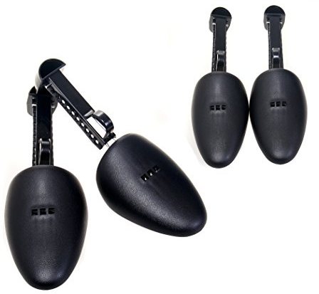 TUKA [2 paires] Embauchoirs ajustable Unisex, réglable Chaussures civière en Plastique, chaussure brancard universel chaussure shaper, Taille M pour EU 39-46, noir, TKB6003 black-M-2x