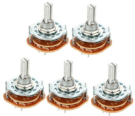 sourcing map 2P4T 2 Pole 4 Position Selectable Single Deck Band Channel Rotary Switch Selector 5Pcs