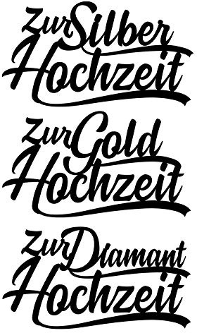 Ideen mit Herz Stanzschablonen, Schriften, Zur Hochzeit 2, 4,4cm bis 8,2cm, 3 Stück