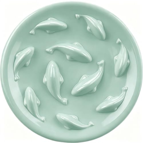 Cilkus Futternapf für Katzen und Hunde Slow Feeder Napf für Katzen und kleine Hunde, Fischpool Design, Spaß Interaktive Bloat Stop Puzzle Feeder Bowl Spülmaschinenfest