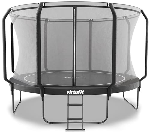 VirtuFit Trampolin Outdoor, Gartentrampolin - Trampolin mit Sicherheitszaun und Gepolsterte Stangen für Kinder Indoor Outdoor Fitness