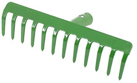 Rekord - Gartenrechen aus Stahl - 12 Zinken 30 cm Breite - Beetrechen Harke | Pulverbeschichteter Rechenkopf ohne Stiel - idealer Laubrechen, Rasenrechen und Heurechen zur Bodenbearbeitung im Garten