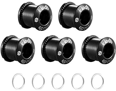 Chooee Singoli/Doppia Bulloni Corona per Bicicletta,M8 Corona Viti per MTB/Bici da Strada, 5 Set Nero